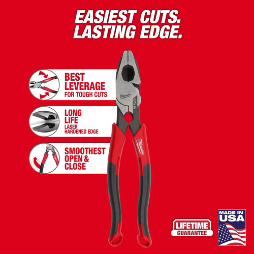 Milwaukee 9 Lineman's Comfort Grip Pliers w/ Thread Cleaner (USA)