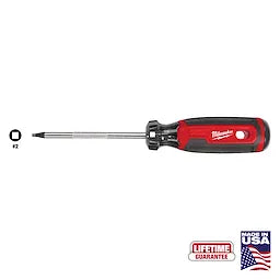 Milwaukee #2 Square 4 Cushion Grip Screwdriver (USA)