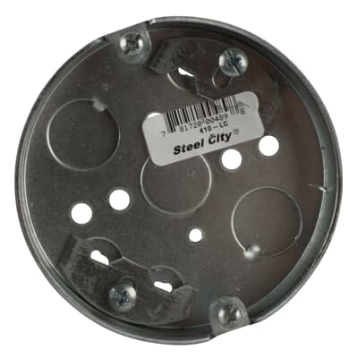 ABB Installation Steel City Pancake Box 5.5cu 4 in Dia 1/2in STL