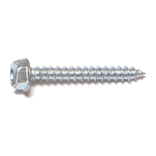 Monster Fastener Zinc Plated Steel Slotted Hex Washer Head Sheet Metal Screws